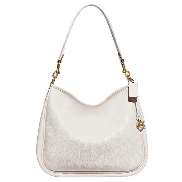 Coach Handbags - Coach Cary Soft Pebble Leather Shoulder Bag Brass/Chalk CC435